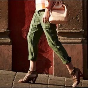 Anthropologie Hei Hei Green Boho Cargo Pants Sz 8